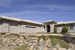 High-end real estate photography spacious front of home exterior in Williamson, AZ. by Tom Hunter Photography