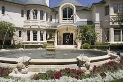 High-end real estate photography luxury front of home exterior in Westlake Village, CA. by Tom Hunter Photography