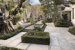 High-end real estate photography exclusive condo courtyard exterior in West Hollywood, CA. by Tom Hunter Photography